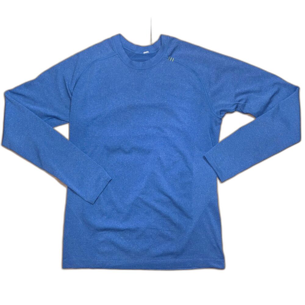 Lululemon Mens Shirt Small Metal Vent Tech Heathered Lakeside Blue Yoga Crossfit